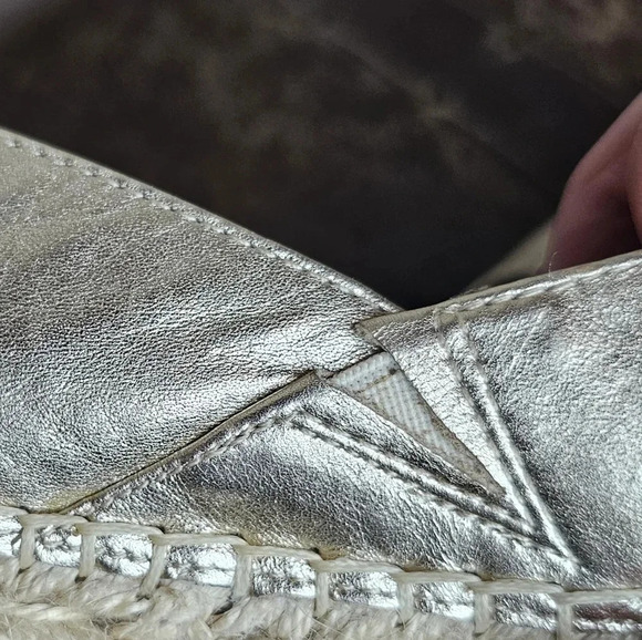 Sam Edelman Kesia Gold Leather Rounded Toe Slip On Espadrilles Classic Size 7 - Picture 8 of 16